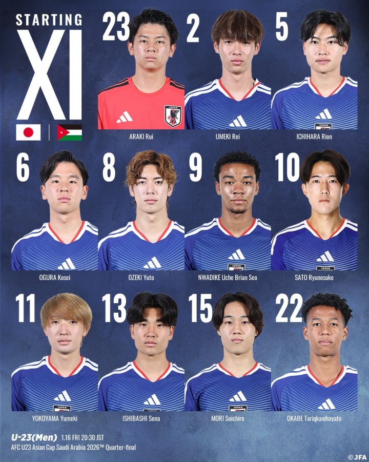 pg电子-U23亚洲杯淘汰赛日本vs约旦首发：佐藤龙之介、大关友翔出战